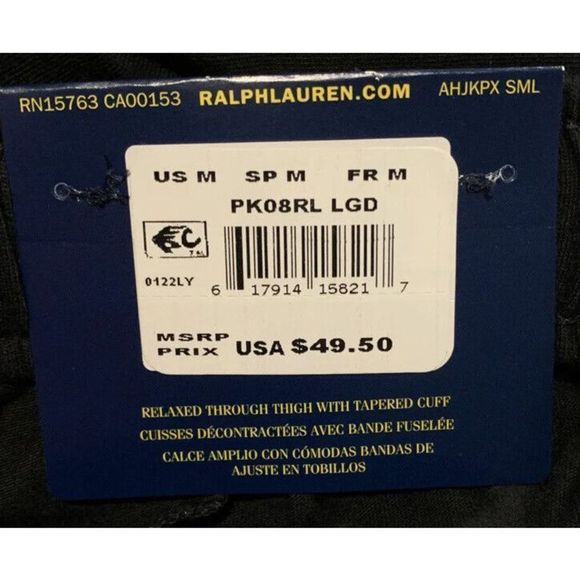 Polo Ralph Lauren Men Sz M Joggers Pants All Over Pony Logo Sleepwear Black/Gray - Picture 9 of 12